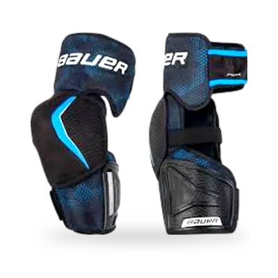 Bauer X Hockey Elbow Pads with anatomically split cap, molded forearm shell, and Comfort Lock strap system at T3 Sports India.