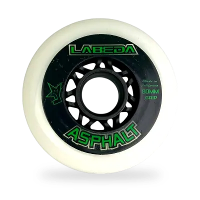 Labeda Asphalt Grip Natural roller hockey wheel in 76 mm, soft grip urethane compound for outdoor asphalt surfaces