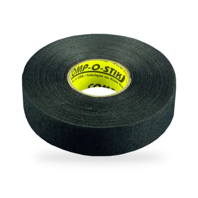 NAT Comp-o-stik™ cloth hockey stick tape roll in jet-black with moisture-resistant natural-synthetic fibre backing